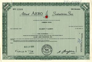 Allied Aero Industries, Inc. - Stock Certificate