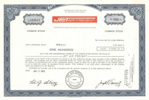 Jet Air Freight - Stock Certificate