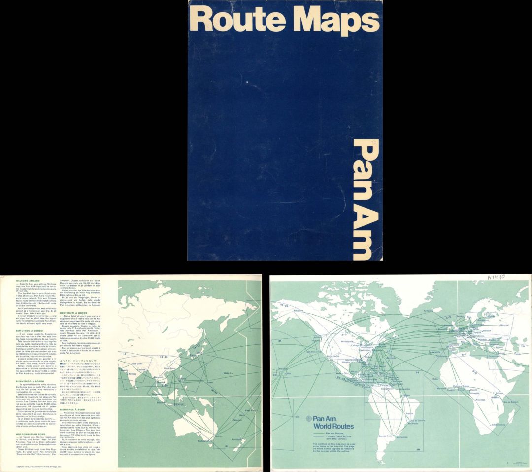 Pan Am Route Maps Booklet - 1972 dated Aviation