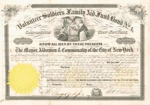 Volunteer Soldiers Family Aid Fund Bond No. 3