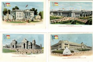 Set of 4 Official Post Cards of the St. Louis World's Fair