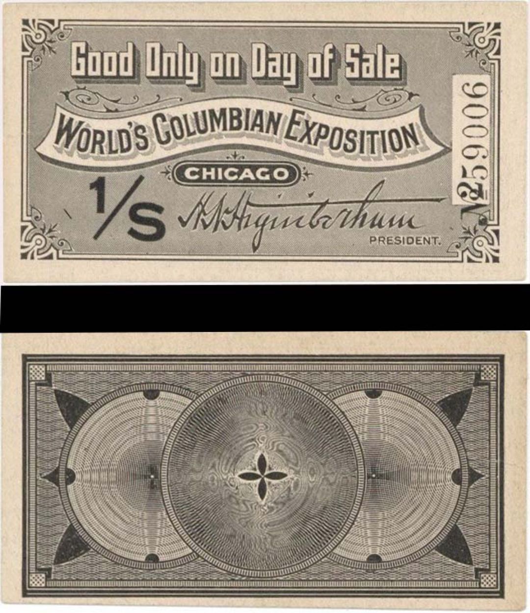 World's Columbian Exposition Chicago Ticket - World's Fair