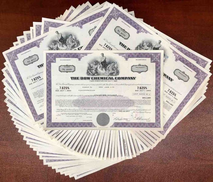 50 Pieces of Dow Chemical Corporation - 50 Bonds!