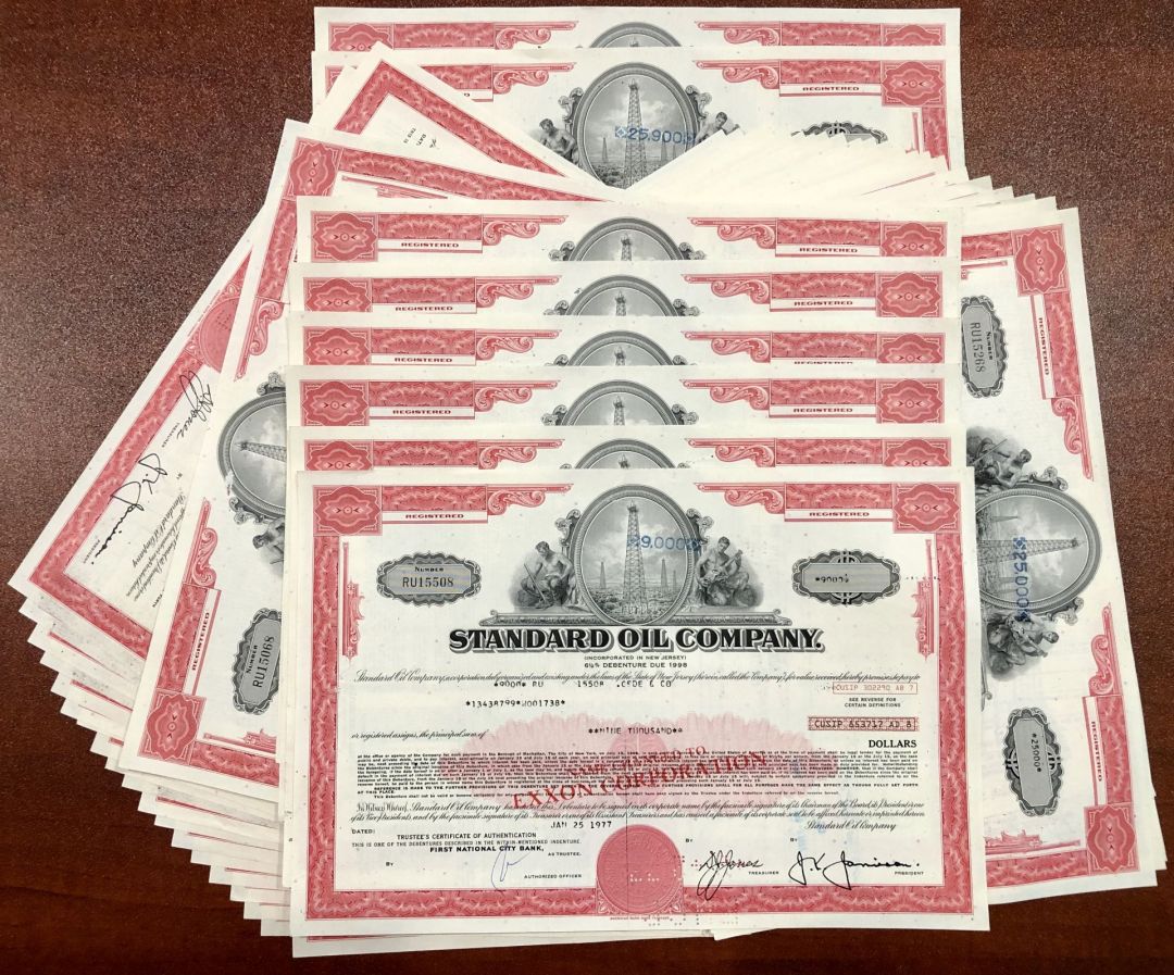 Fifty Pieces of Standard Oil Co. of New Jersey Bonds - 50 Bonds!