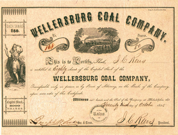 Wellersburg Coal Co. - Stock Certificate