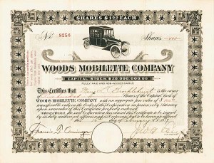 Woods Mobilette Co. - Stock Certificate