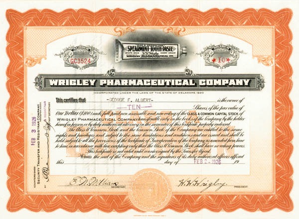 W.W. Wrigley - "Not" the Famous Chewing Gum Magnate