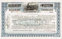 Allegheny and Western Railway Co. - Stock Certificate