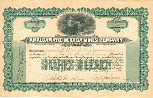 Amalgamated Nevada Mines Co. - Stock Certificate
