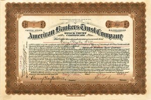 American Bankers Trust Co. - Stock Certificate