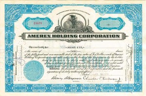 Amerex Holding Corp - Stock Certificate