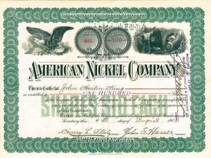American Nickel Co. - Stock Certificate