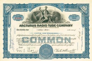 Arcturus Radio Tube Co. - Stock Certificate