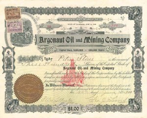 Argonaut Oil and Mining Co. - Stock Certificate