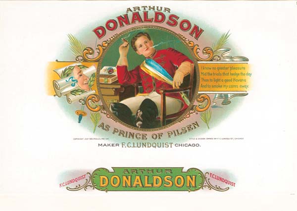 Cigar Box Label - Arthur Donaldon - <b>Not Actual Cigars</b>