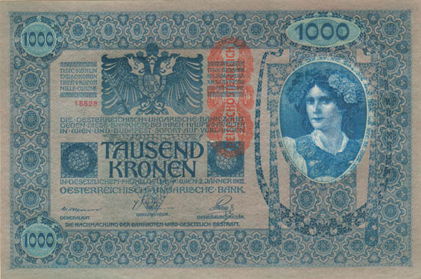 Austria - 1,000 Kronen Note - Foreign Paper Money