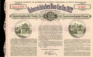 Austrian Bond - 300 or 1200 Kronen