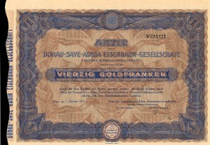Donau-Save-Adria Eisenbahn-Gesellschaft - Stock Certificate