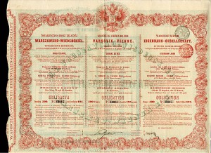 Warschau-Wiener Eisenbahn-Gesellschaft 500 Francs Bond