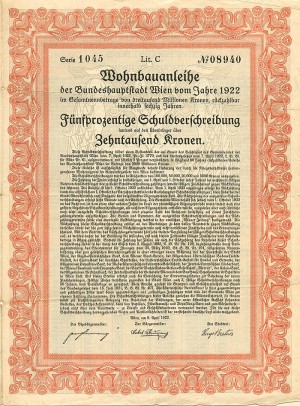 Austrian Bond - 250 Kronen 