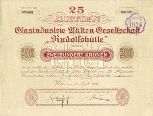 Glasindustrie-Aktien-Gesellschaft - Stock Certificate