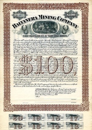 Balvanera Mining Co. - $100 Bond
