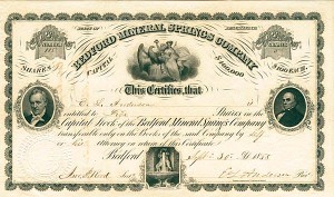 Bedford Mineral Springs Co. - Stock Certificate