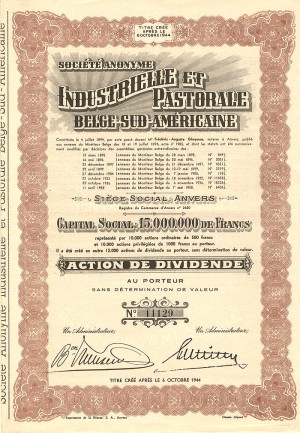 Societe Anonyme Industrielle et Pastorale Belge-Sud-Americaine