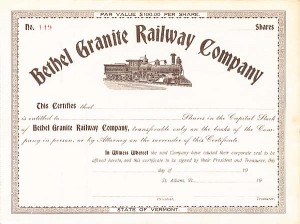 Bethel Granite Railway Co.