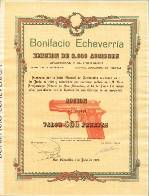 Bonifacio Echeverria - Stock Certificate