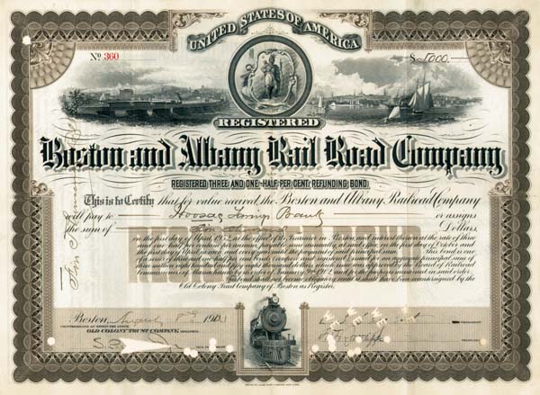 Boston and Albany Railroad - Bond