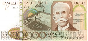 Brazil - 10,000 Cruzeiros - P-203 - Foreign Paper Money