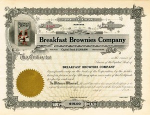 Breakfast Brownies Co. - Stock Certificate