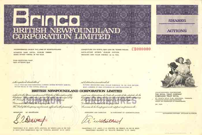 Brinco, British Newfoundland Corporation limited