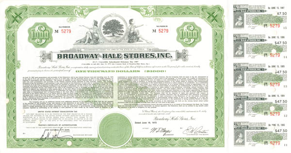 Broadway-Hale Stores, Inc - Bond