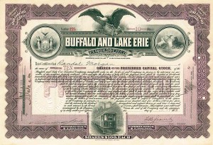 Buffalo and Lake Erie Traction Co. - Stock Certificate