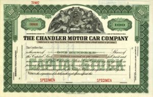 Chandler Motor Car Co. - Specimen Stock Certificate