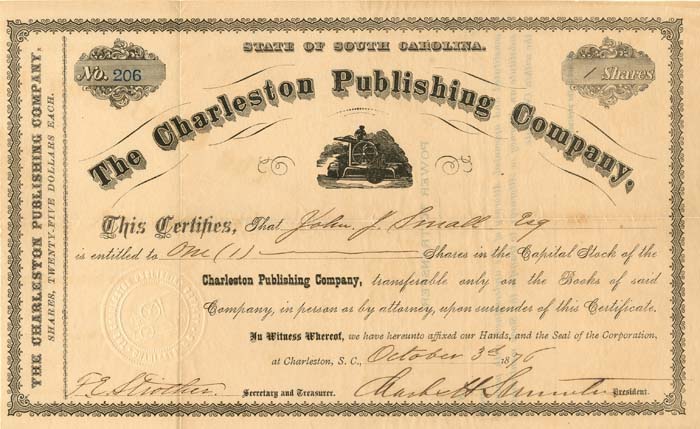 Charleston Publishing Co. - Stock Certificate