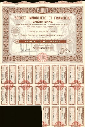 Societe Immobiliere Et Financiere Cherifienne - Stock Certificate