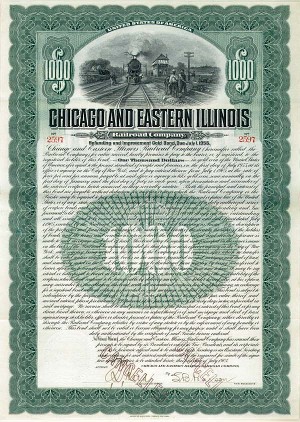 Chicago and Eastern Illinois Railroad - $1,000 Gold Bond
