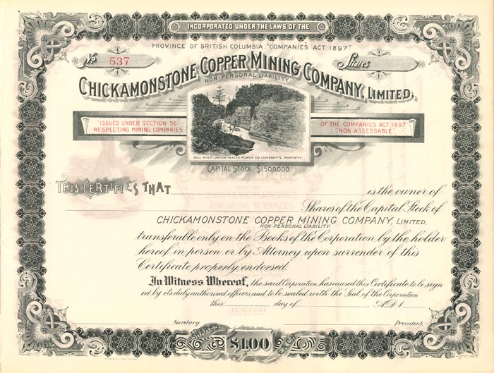 Chickamonstone Copper Mining Co., Limited