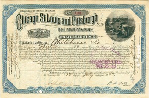 Chicago, St. Louis and Pittsburgh Railroad - Stock Certificate