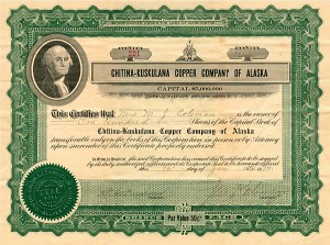 Chitina-Kuskulana Copper Company of Alaska - Stock Certificate