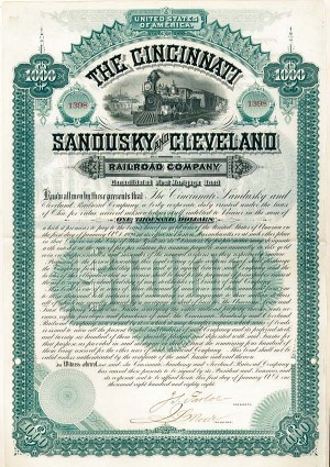 Cincinnati, Sandusky and Cleveland Railroad - Bond