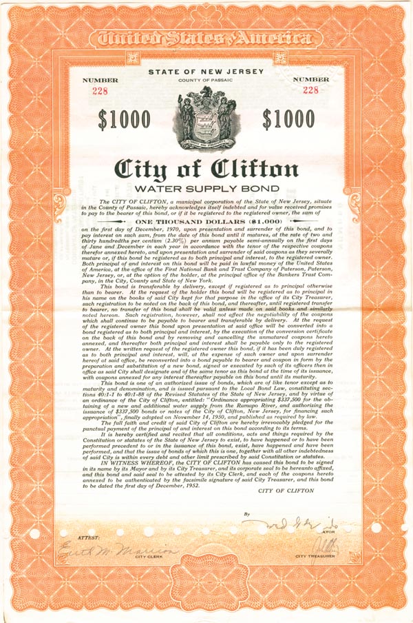 City of Clifton - Bond