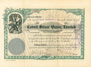 Cobalt Silver Queen, Ltd - Stock Certificate