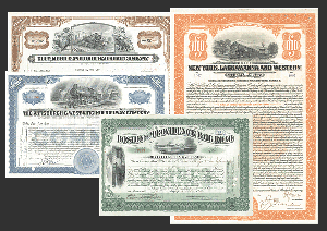 Collection of 25 different Railroad Stocks and Bonds