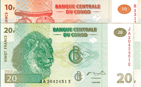 Congo Pair of Notes