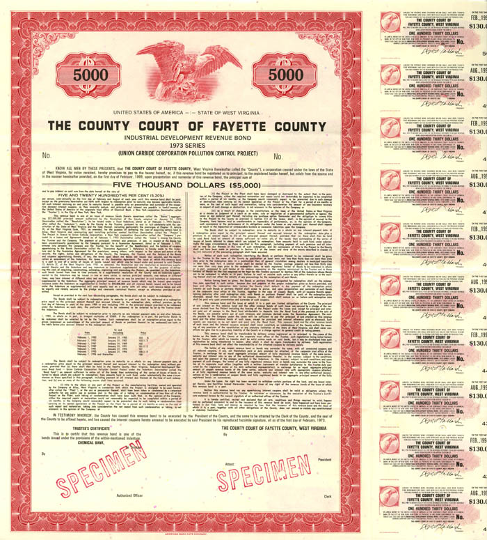 County Court of Fayette County Specimen - Bond