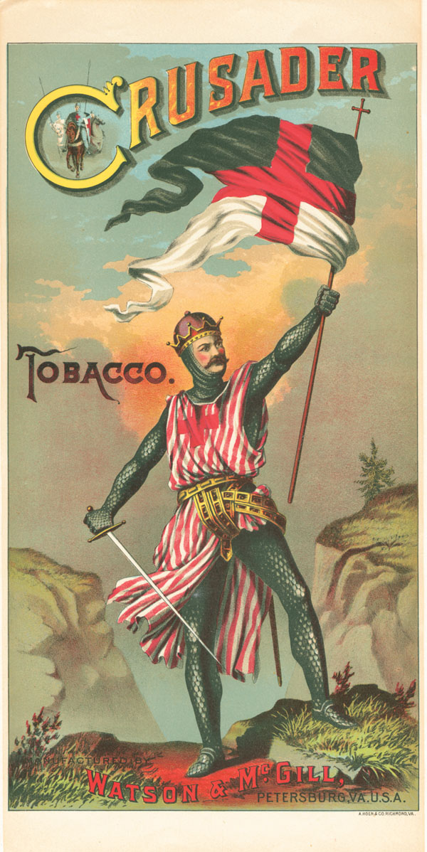 Crusader Tobacco - Cigar Box Label from Petersburg, Virginia